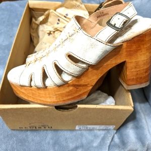 Bed stu ( bed Stu) women's wedge leather heels
